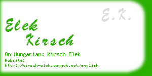 elek kirsch business card